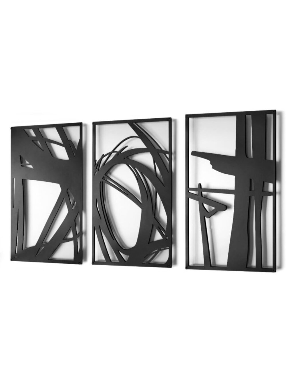 Modern Abstract Metal Wall Art - Minimalist Geometric 3D Sculpture for Home